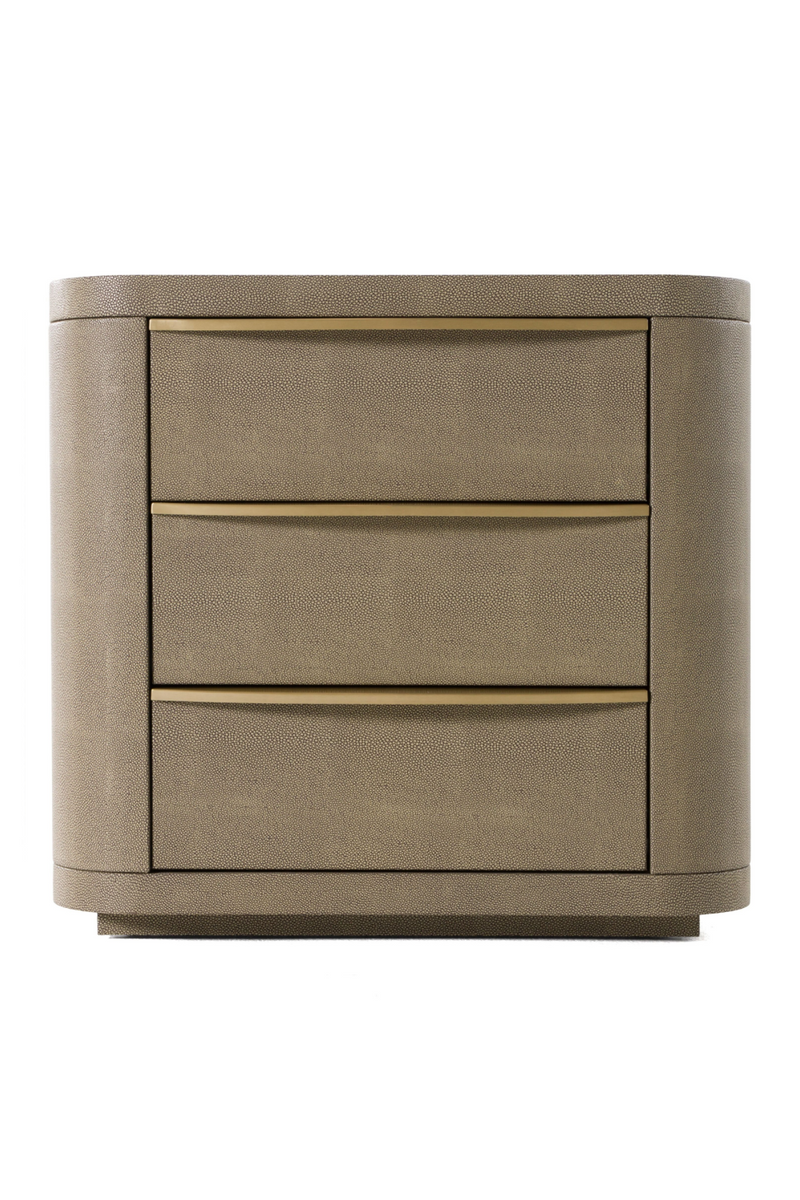 Beige Shagreen 3-Drawer Nightstand | OROA Modern Lois | Oroatrade.com