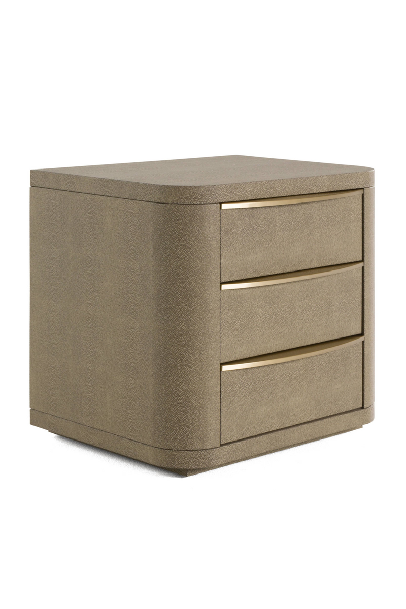 Beige Shagreen 3-Drawer Nightstand | OROA Modern Lois | Oroatrade.com