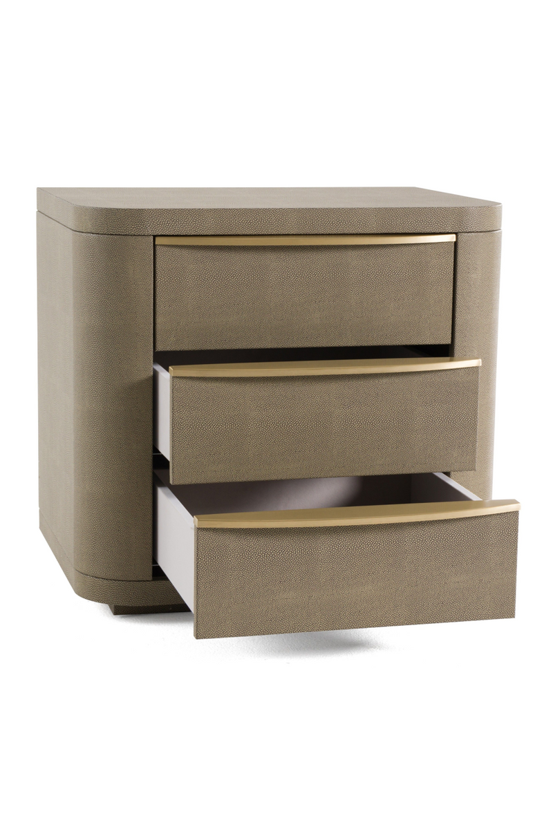 Beige Shagreen 3-Drawer Nightstand | OROA Modern Lois | Oroatrade.com