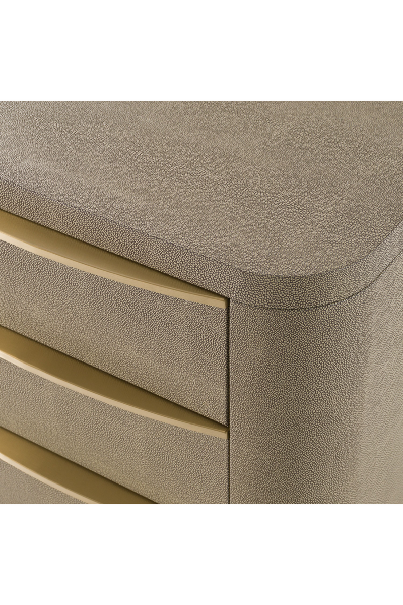 Beige Shagreen 3-Drawer Nightstand | OROA Modern Lois | Oroatrade.com