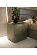 Beige Shagreen 3-Drawer Nightstand | OROA Modern Lois | Oroatrade.com