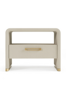 Beige Leatherette Nightstand | OROA Modern Florence | Oroatrade.com