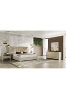 Beige Leatherette Nightstand | OROA Modern Florence | Oroatrade.com