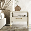 Beige Vegan Leather Nightstand | OROA Modern Florence