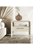 Beige Leatherette Nightstand | OROA Modern Florence | Oroatrade.com