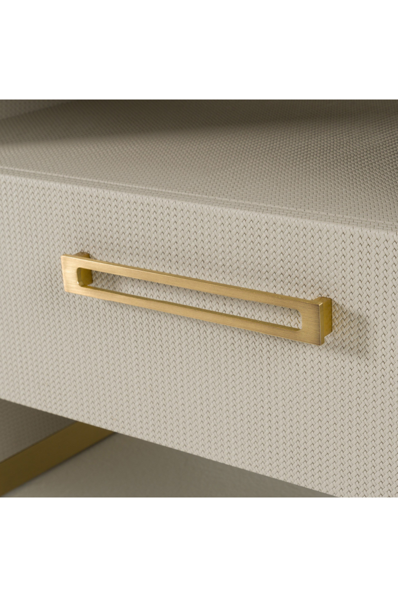 Beige Leatherette Nightstand | OROA Modern Florence | Oroatrade.com