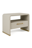 Beige Leatherette Nightstand | OROA Modern Florence | Oroatrade.com
