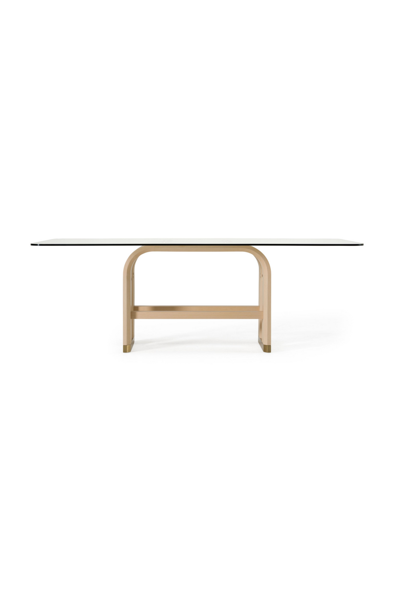 Oak Base Glass Dining Table | OROA Modern Florence | Oroatrade.com