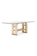 Oak Base Glass Dining Table | OROA Modern Florence | Oroatrade.com
