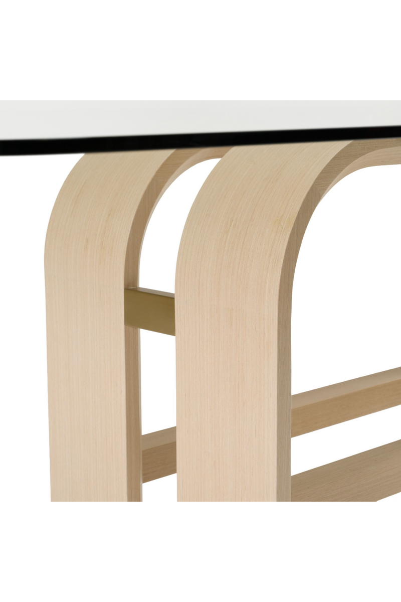 Oak Base Glass Dining Table | OROA Modern Florence | Oroatrade.com