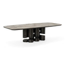 Hospitality furniture - Gray Brass Oval Dining Table - www.oroatrade.com