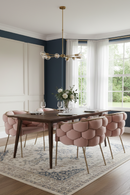 Hexagonal-Padded Pink Velvet Dining Chair | OROA Modern Debra | Oroatrade.com