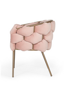 Hexagonal-Padded Pink Velvet Dining Chair | OROA Modern Debra | Oroatrade.com