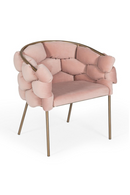 Hexagonal-Padded Pink Velvet Dining Chair | OROA Modern Debra | Oroatrade.com