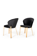 Velvet Shell Dining Chairs (2) | OROA Modern Nadia | Oroatrade.com