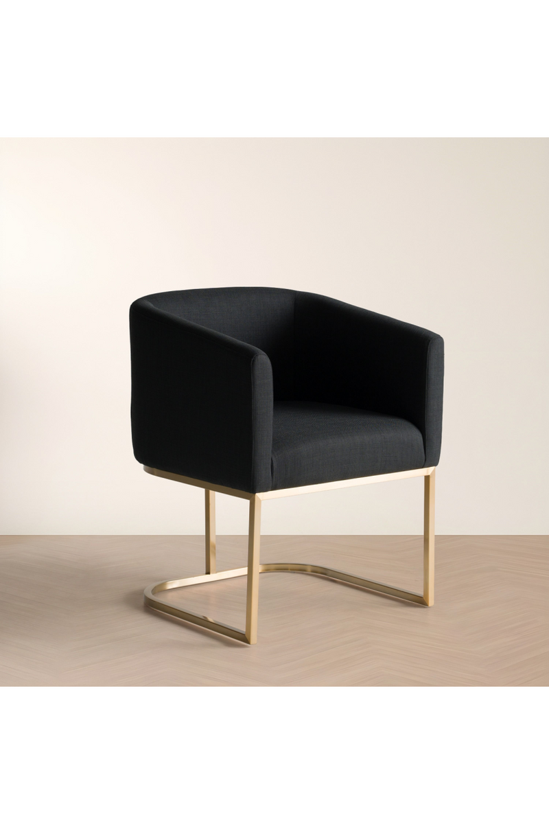 U-Shaped Brass Base Dining Chair | OROA Modern Yukon | Oroatrade.com