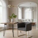 U-Shaped Brass Base Dining Chair | OROA Modern Yukon