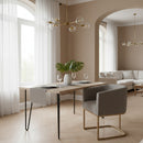 U-Shaped Brass Base Dining Chair | OROA Modern Yukon