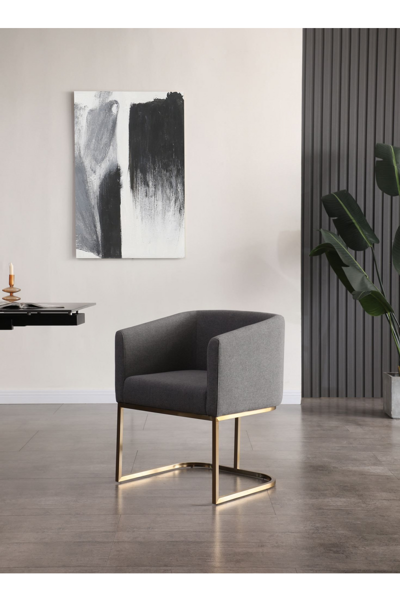 U-Shaped Brass Base Dining Chair | OROA Modern Yukon | Oroatrade.com