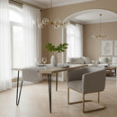 U-Shaped Brass Base Dining Chair | OROA Modern Yukon