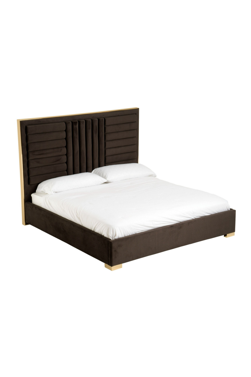 Dark Brown Velvet Bed | OROA Modern Daystar | Oroatrade.com