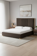 Dark Brown Velvet Bed | OROA Modern Daystar | Oroatrade.com