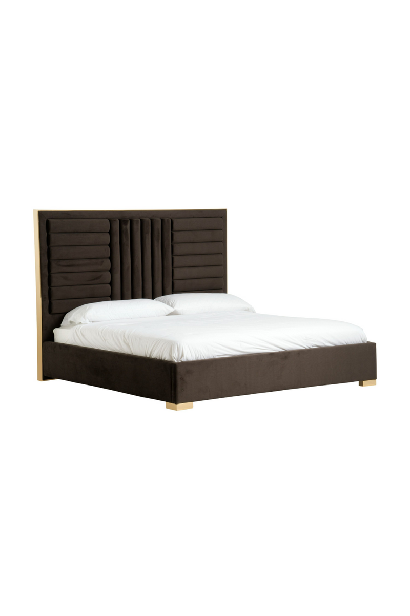 Dark Brown Velvet Bed | OROA Modern Daystar | Oroatrade.com