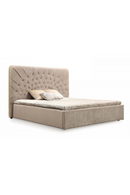 Tufted Beige Velvet Queen Bed | OROA Modern Moontide | Oroatrade.com