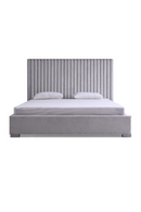 Gray Velvet King Platform Bed | OROA Modern Splendor | Oroatrade.com