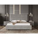 Gray Velvet King Platform Bed | OROA Modern Splendor