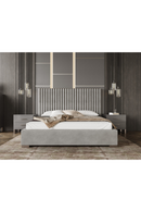 Gray Velvet King Platform Bed | OROA Modern Splendor | Oroatrade.com