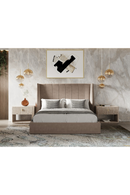 Taupe Microfiber Bed | OROA Modern Roma | Oroatrade.com