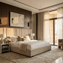 Beige Velvet Bed | OROA Modern Penelope | Oroatrade.com
