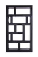 Black Glass Staggered Bookshelf | OROA Modern Suffolk | Oroatrade.com