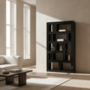 Black Glass Staggered Bookshelf | OROA Modern Suffolk