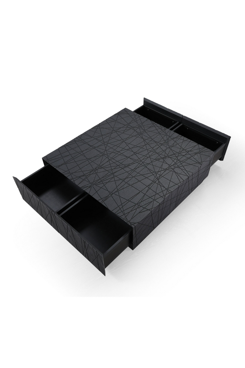 Black Square 4-Drawer Coffee Table | OROA Modern Kenda | Oroatrade.com