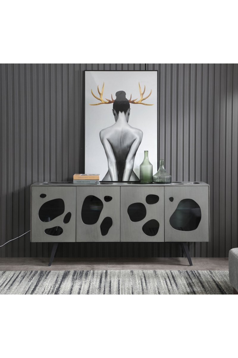 Matte Gray 4-Door Sideboard | OROA Modern Fontana | Oroatrade.com