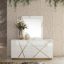 Glossy White 6-Drawer Dresser | OROA Modern Nixa