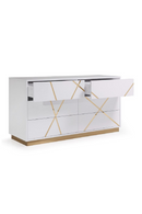 Glossy White 6-Drawer Dresser | OROA Modern Nixa | Oroatrade.com