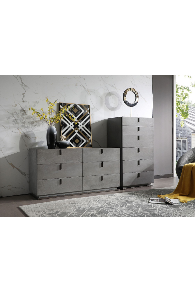 Gray Crackle 6-Drawer Chest | OROA Modern Buckley | Oroatrade.com