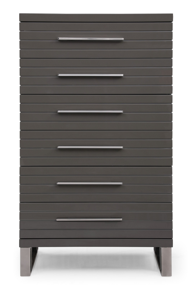 Gray Slatted 6-Drawer Chest | OROA Modern Splendor | Oroatrade.com