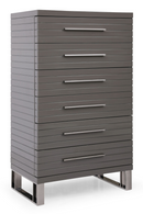 Gray Slatted 6-Drawer Chest | OROA Modern Splendor | Oroatrade.com