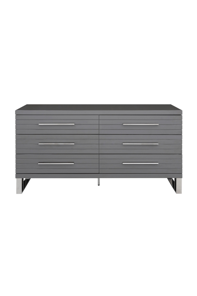 Gray Slatted 6-Drawer Dresser | OROA Modern Splendor | Oroatrade.com