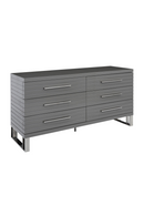 Gray Slatted 6-Drawer Dresser | OROA Modern Splendor | Oroatrade.com