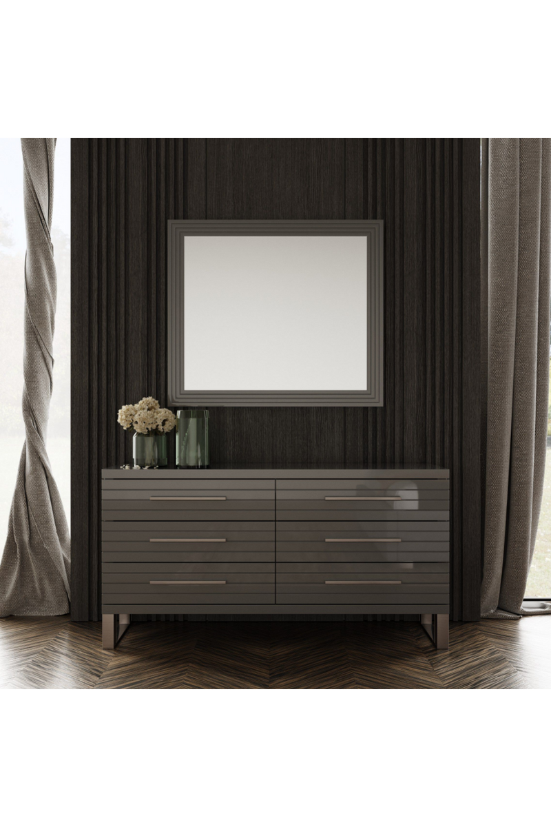 Gray Slatted 6-Drawer Dresser | OROA Modern Splendor | Oroatrade.com