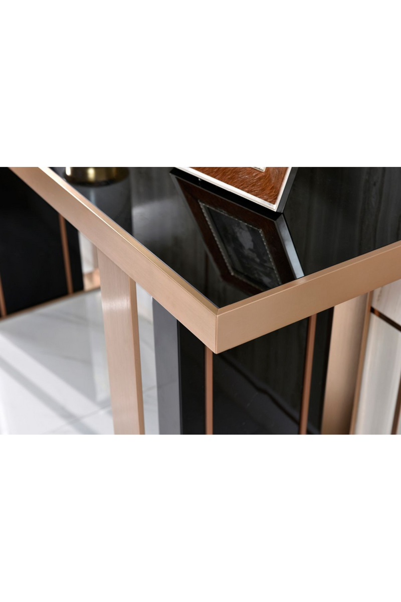 Black Glass Console Table | OROA Modern Cartier | Oroatrade.com