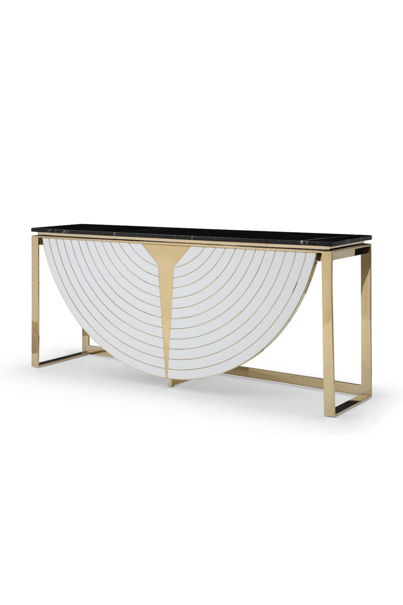 Gold-Framed Black Marble Console | OROA Modern Flavio | Oroatrade.com