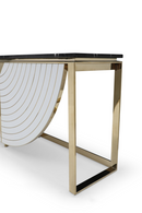 Gold-Framed Black Marble Console | OROA Modern Flavio | Oroatrade.com