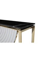 Gold-Framed Black Marble Console | OROA Modern Flavio | Oroatrade.com