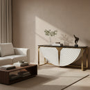 Gold-Framed Black Marble Console | OROA Modern Flavio